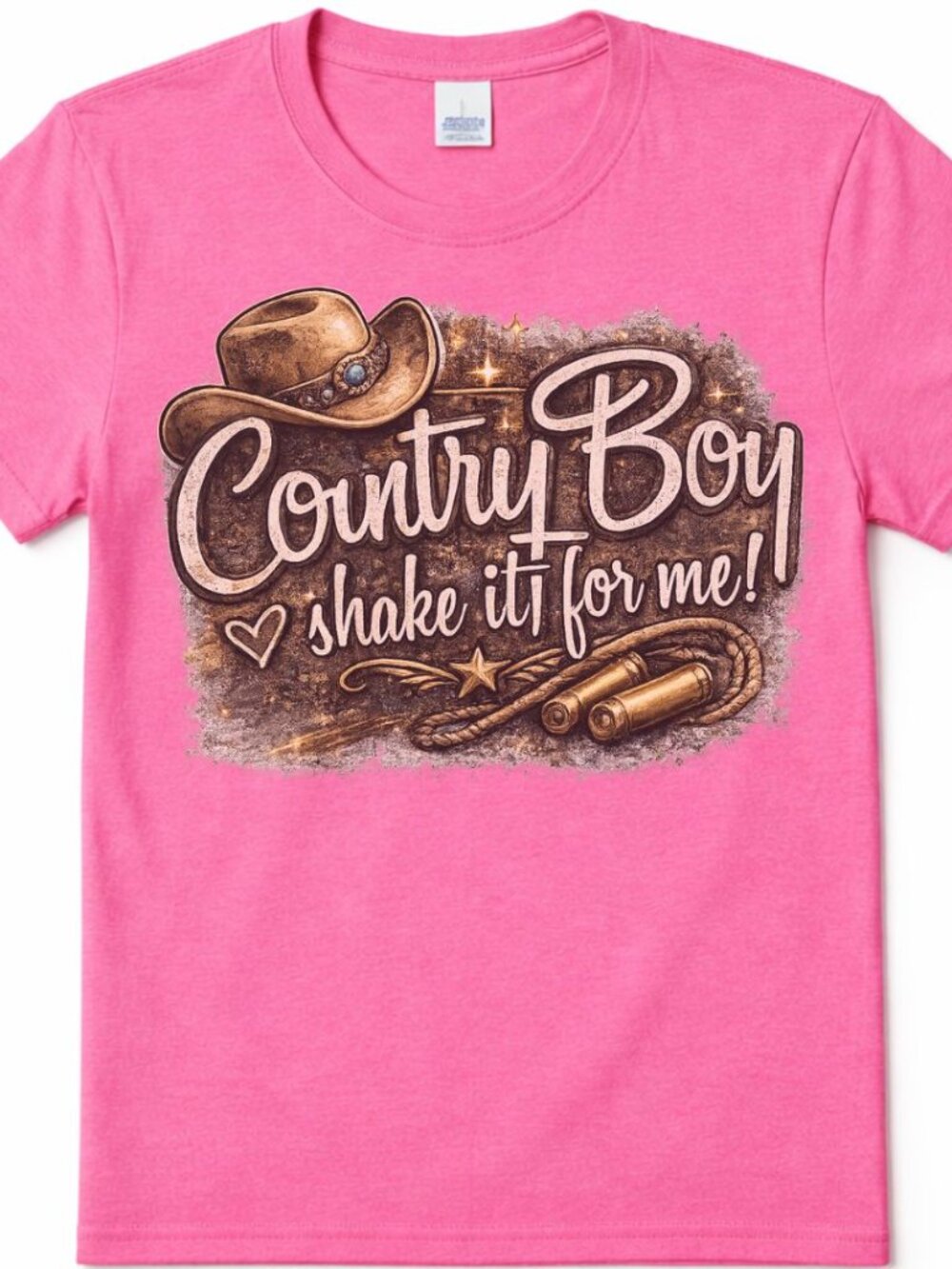 Country Boy Western Graphic T Shirt Trendy Boutique Style Tee Womens Pink